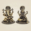 Laxmi Ganesh Brass Idol – 5.25'' Handcrafted Lightweight Pooja Murti