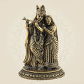 Radha Krishna Leela Statue – 7.25" Pure Brass Artwork Reflecting Divine Grace
