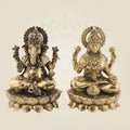 Divine Ganesha Laxmi on Lotus Idol 4.5" Superfine Statue for Spiritual Decor
