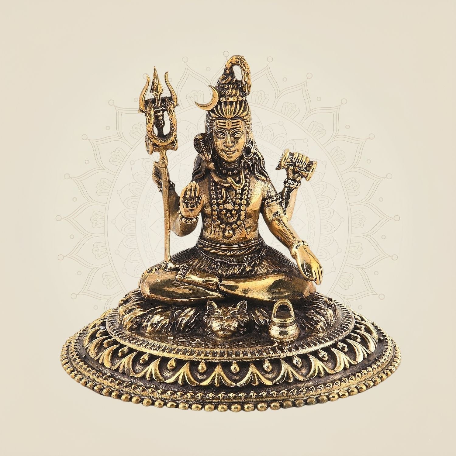 Lord Shivji Brass Idol 3.75" – Handcrafted Lightweight Divine Home Decor