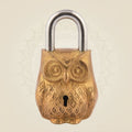 Owl Shape Brass Lock – 3" Handmade Vintage-Style Brass Padlock Artisan
