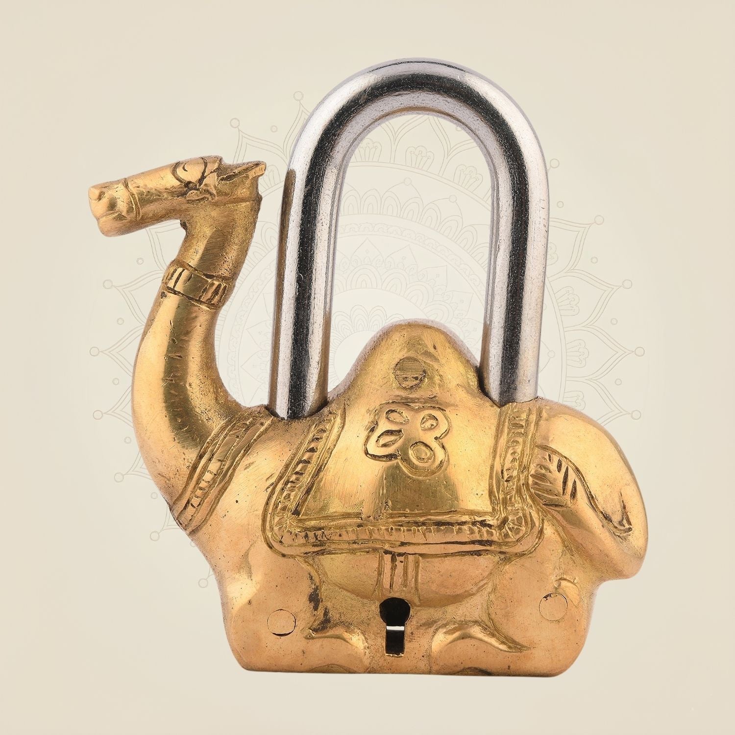 Camel Shape Brass Lock – 3" Vintage Handcrafted Padlock for Antique Decor