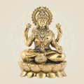 4.5" Laxmi Ji Seated on Lotus – Handcrafted Pure Brass Idol for Pooja Room