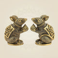 4" Mushakraj Pair Idol – Pure Brass Mouse Statues for Ganpati Pooja & Mandir Decor