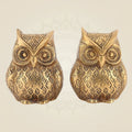 Pure Brass Owl Pair Artisan - 3" (Set Of 2)