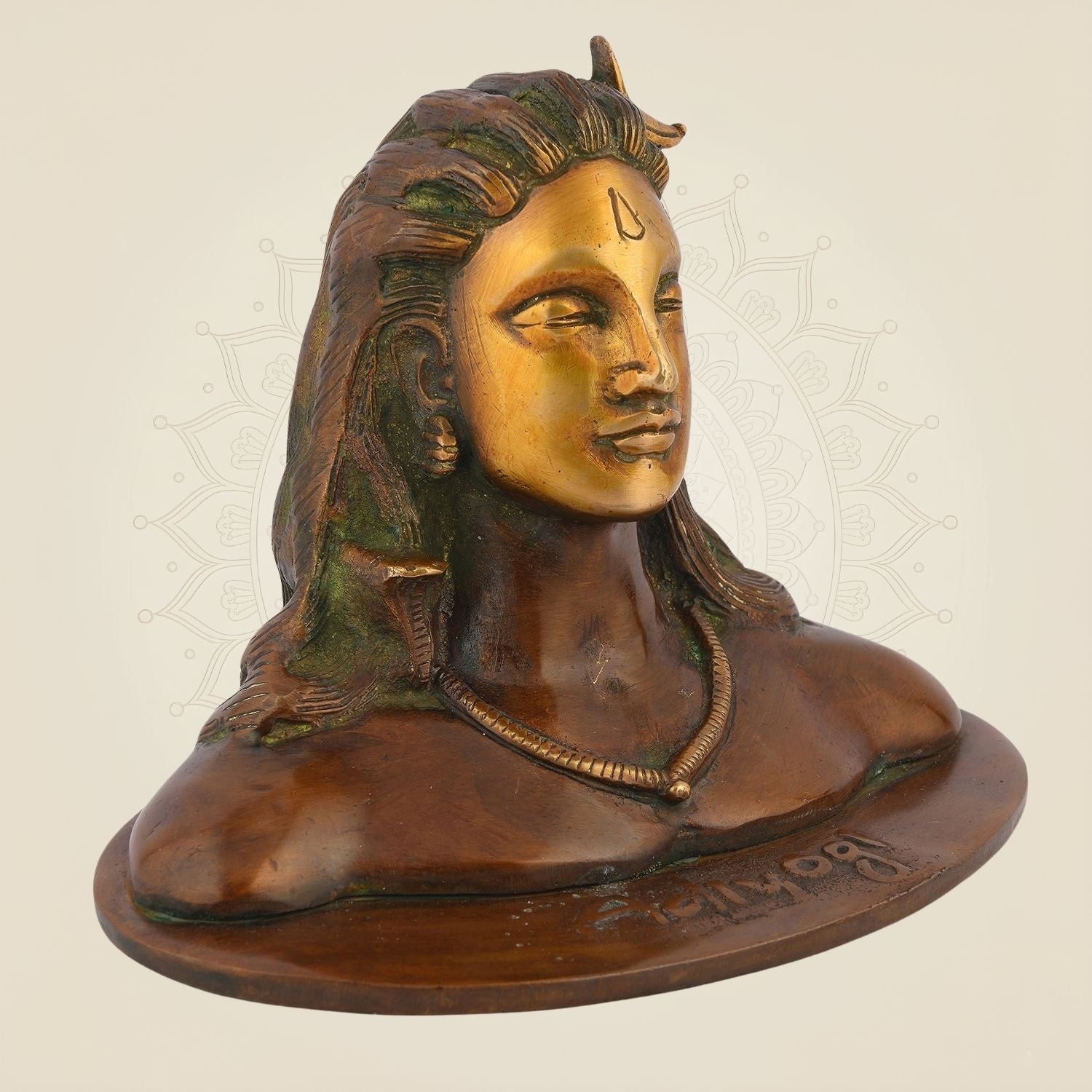 Adiyogi Shiva Brass Idol 4.5" – Handcrafted Divine Decor for Peace & Power