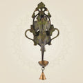 Ganpati Wall Hanging with Oil Lamp 15.5"– Antique Finish Pure Brass for Entrance Wall