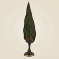Brass Leaf Candle Stand 12.75" - Antique Finish Handcrafted Decorative Item