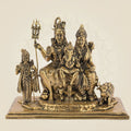 Divine Shiv Parivar Brass Statue – 3.75" Handcrafted Idol for Unity and Spiritual Use