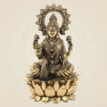 Goddess Lakshmi Idol- 9.25" Pure Brass Statue Superfine Lightweight