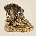 Lakshmi Narayan Brass Idol 3.75"– Seated on Sheshnag Lightweight Statue