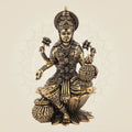 Lakshmi on Lotus Idol - 4" Handcrafted Pure Brass Sculpture for Wealth