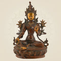 Brass Tibetan Goddess Tara Idol – 12.5" Handcrafted Statue for Meditation & Decor
