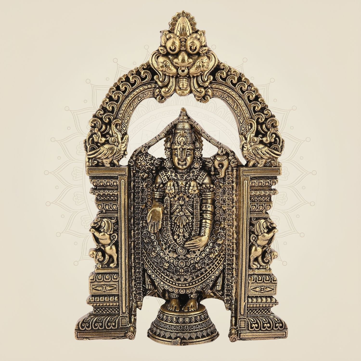 Tirupati Balaji Brass Idol 6" – Handcrafted Divine Decor for Home & Vastu