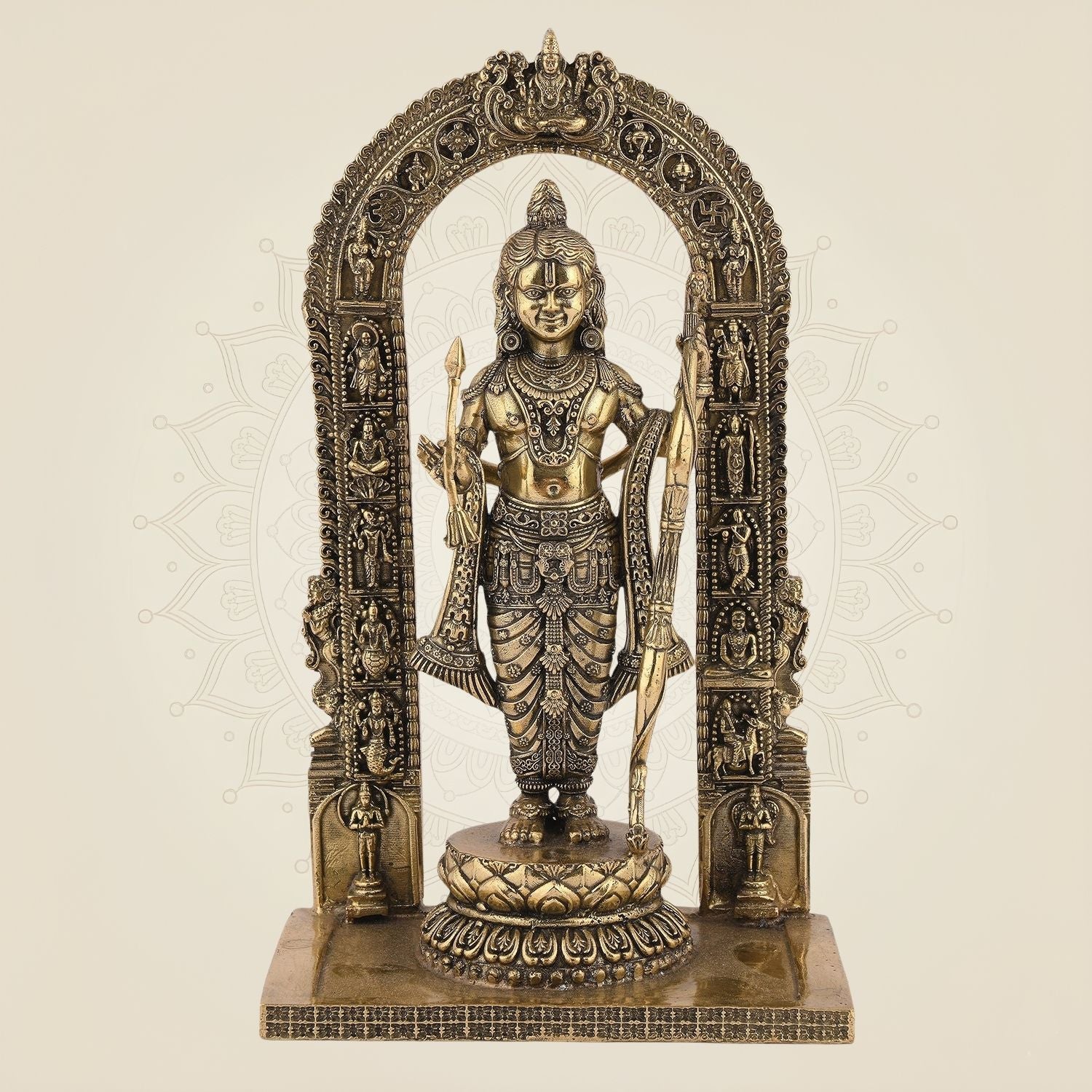 Ram Lalla Brass Idol – 7.75" Handcrafted Symbol of Divinity, Pure Brass Murti for Mandir