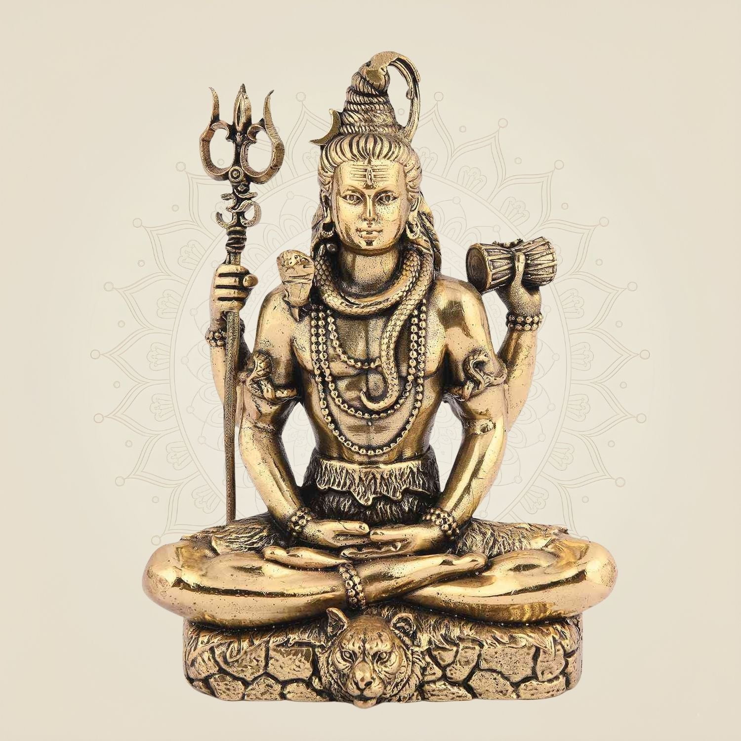 Lord Shiva Idol in Meditative Pose – 5" Pure Brass Statue Handcrafted & Spiritual Decor