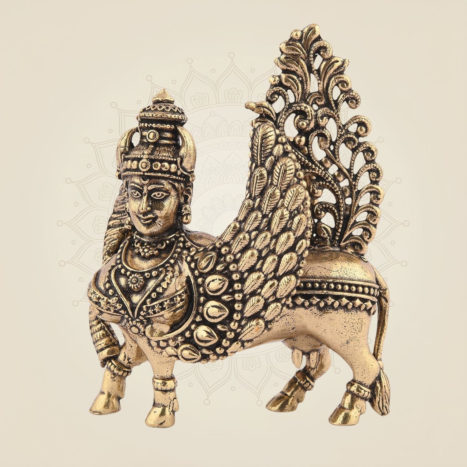3" Inch Kamdhenu Cow Idol – Pure Brass Lightweight Vastu Approved for Home