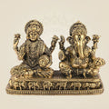 Ganesh Laxmi Idol 3" – Pure Brass Handcrafted Blessings Statue for Pooja & Home Decor