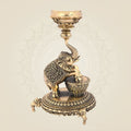 6" Elephant Brass Lamp – Handcrafted Diya for Pooja, Decor & Gifts
