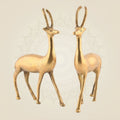Pure Brass Deer Pair 9" – Handcrafted Animal Figurines for Home Decor & Vastu Display