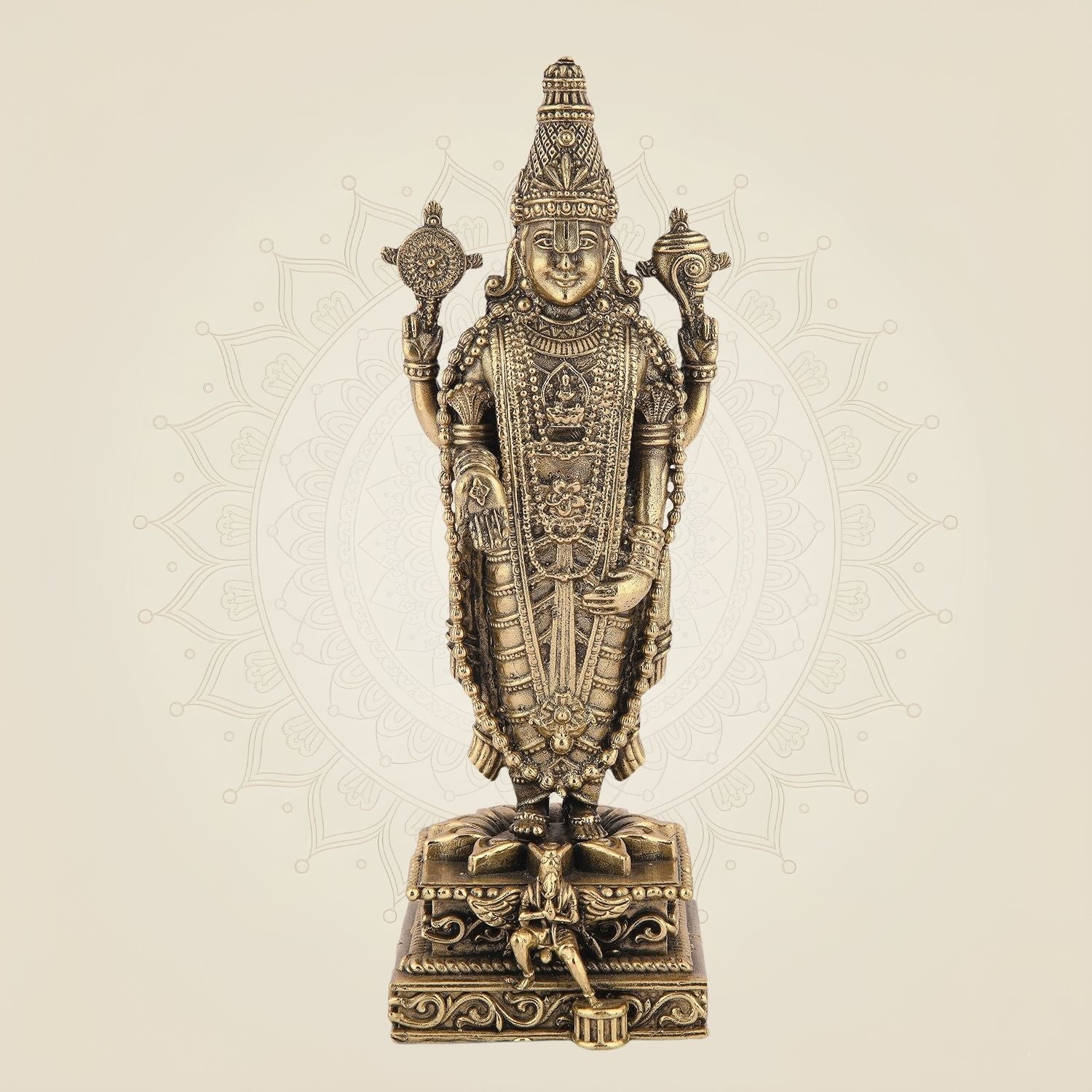 Tirupati Balaji Idol 7.75" – Superfine Pure Brass Murti for Goodness and Wealth