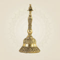 Pure Brass Nandi Pooja Bell – 4.5" Handcrafted Lightweight Temple Hand Bell for Ritual Use