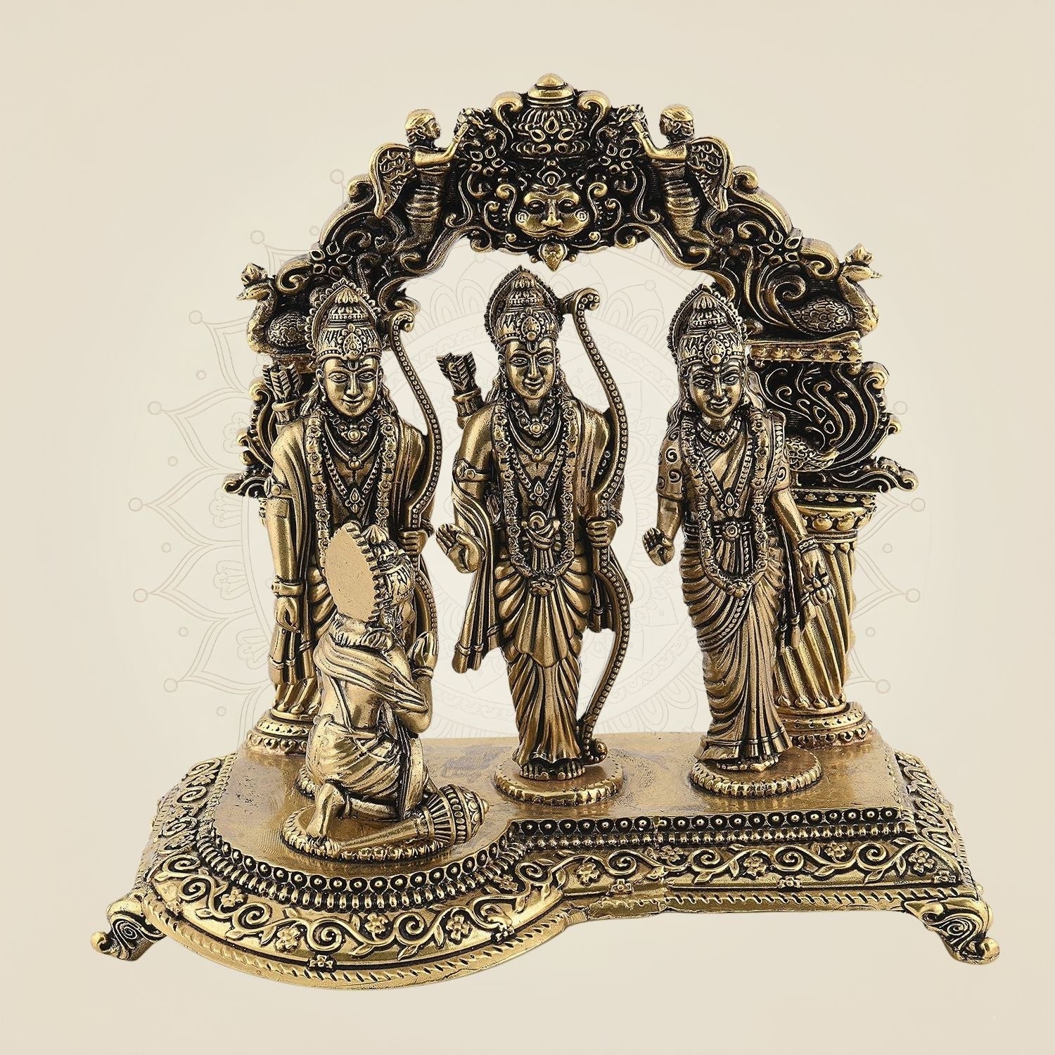 Ram Darbar Brass Statue – 7.75" Devotional Handcrafted Idol for Holy Places