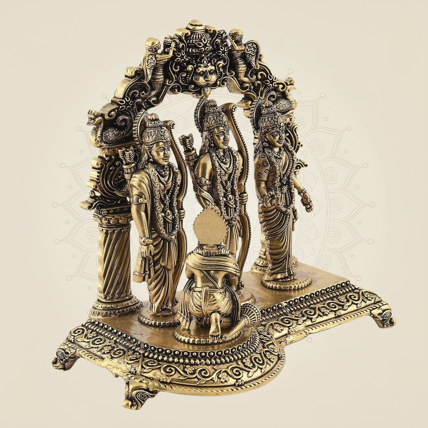 Ram Darbar Brass Statue – 7.75" Devotional Handcrafted Idol for Holy Places