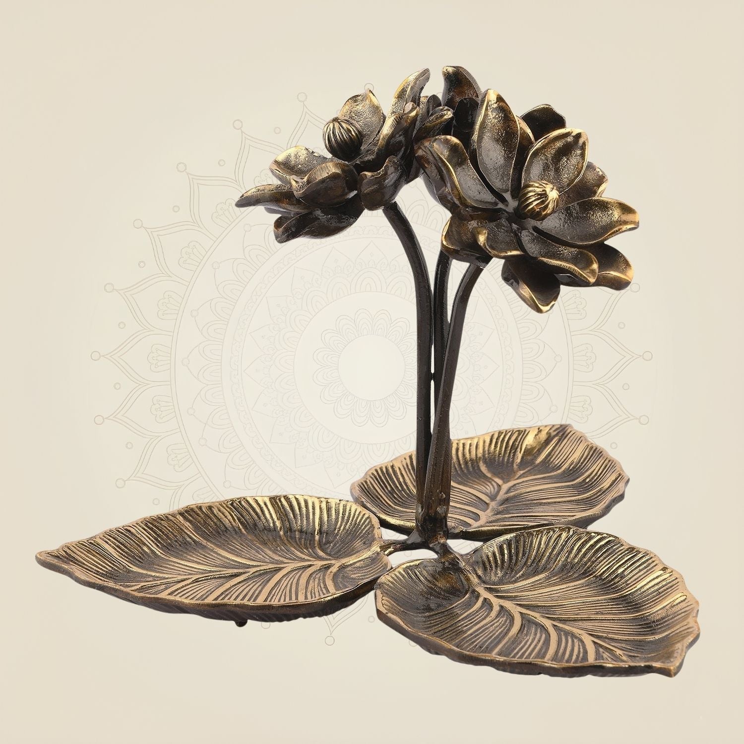 Handcrafted Brass Flower Decor 8"– Pure Brass Artisan Accent for Home Interiors