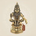 6" Ayyappa Swami Brass Idol – Handcrafted Lord Ayyappa Murti for Temple & Pooja Decor
