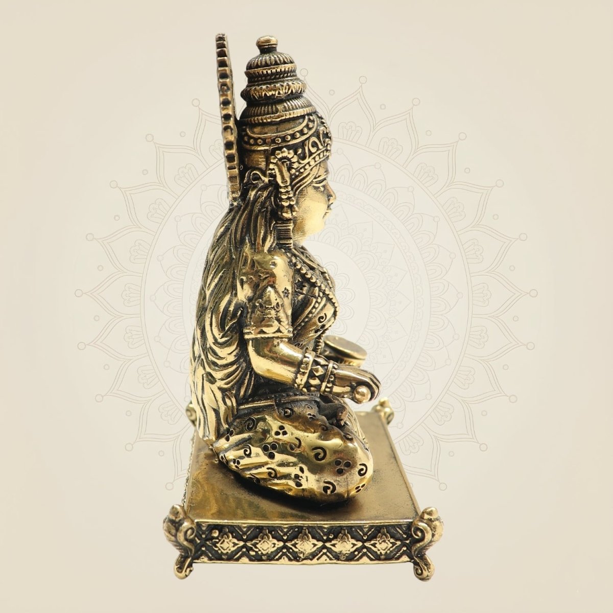 Brass Annapurna Devi Idol with Chowki 3.75 – Symbol of Nourishment - Luxeartisanship