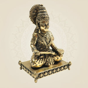 Brass Annapurna Devi Idol with Chowki 3.75 – Symbol of Nourishment - Luxeartisanship