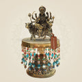 Brass Durga Maa Idol with Chowki for Divine Strength 7.5" - Luxeartisanship