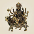Brass Durga Maa Statue 4" - Seated on Tiger for Strength & Prosperity - Luxeartisanship