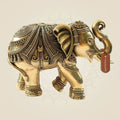 Brass Elephant Statue 8"- Big Size Handcrafted Showpiece in Superfine Finish