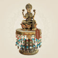 Brass Goddess Lakshmi Murti on Chowki Classic Style Structure 8.5" - Luxeartisanship