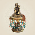Brass Hanuman Murti Decorative Chowki Base statue 7" - Luxeartisanship
