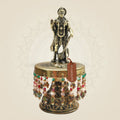 Brass Hanuman Murti Standing Pose on Chowki for Mandir Use 6.25" - Luxeartisanship