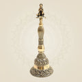 Brass Hanumanji Hand Bell Big Size with Auspicious Detailing 8" - Luxeartisanship