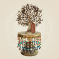 Brass Kalpavriksha on Chowki – Tree of Life with Birds 9.75" - Luxeartisanship