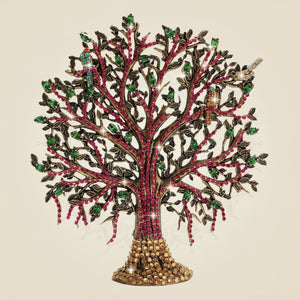 Brass Kalpavriksha Tree with Fine Rhinestone Jewellery Work
