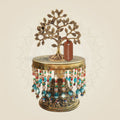Brass Kalpavriksha Tree of Life on Chowki 9.25"– Fine Engraving Work - Luxeartisanship