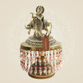 Brass Krishna with Cow Idol 9" on Chowki for Divine Grace - Luxeartisanship
