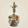 Brass Krishna with Peacock on Chowki 10"– Brass Statue - Luxeartisanship