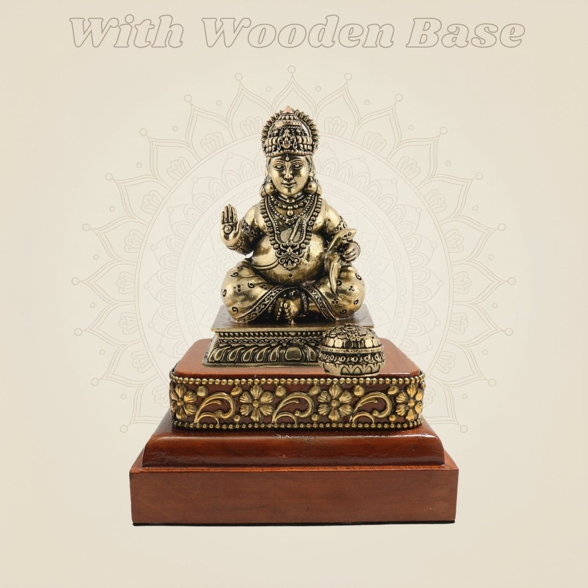 Brass Kuber Idol on Wooden Base