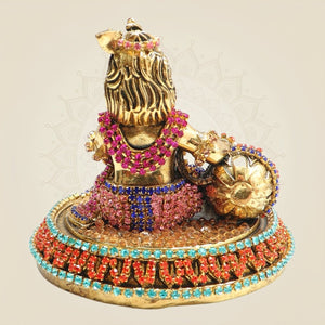 Laddu Gopal Brass Murti with Rhinestone Work