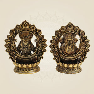 Lakshmi Ganesh Brass Murti Pair  - Luxeartisanship