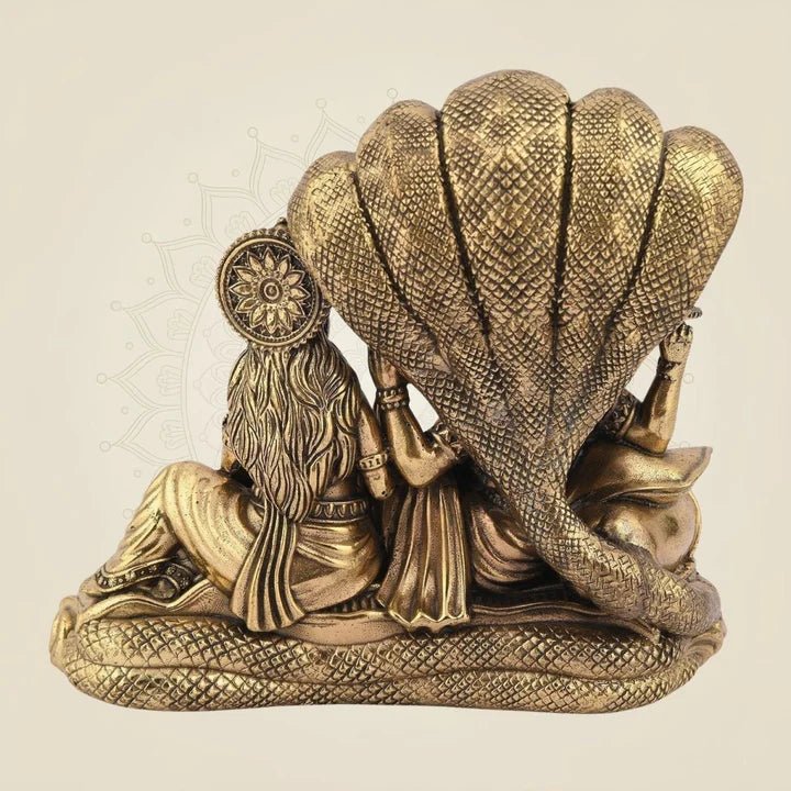 Brass Lakshmi Vishnu Statue - Luxeartisanship