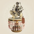 Brass Maa Durga Idol Seated on Lion and Chowki 10" for Sacred Energy Space - Luxeartisanship