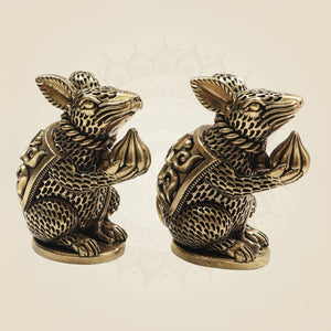 Brass Mushak Pair 3"– Sacred Companion for Ganesh Worship - Luxeartisanship